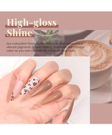 Beetles Coffee Cafe Collection Gel Nail Polish Set - Autumn Winter Neutral Beige Mauve Colors - Manicure Kit with LED Lamp - Soak Off Gel Gifts - Buy Online on GoSupps.com