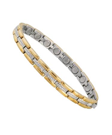 Sabona Lady Executive Regal Duet Magnetic Bracelet, Small, 6.5 Small Gold