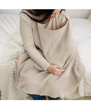 Multifunctional Khaki Cutting Cloth & Snacking Apron | Adjustable Cotton Breastfeeding Cover for Moms | Ideal for On-the-Go Use - Buy Online on GoSupps.com