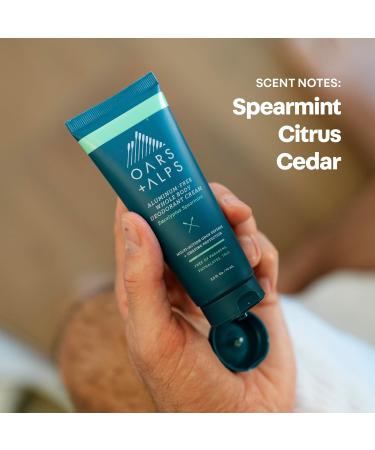 Oars + Alps Whole Body Deodorant Cream For Men - Multi-Action Odor Defense - Aluminum Free Baking Soda Free Anti-Chafe - 2.5 Ounce Tube - Eucalyptus Spearmint - Buy Online on GoSupps.com