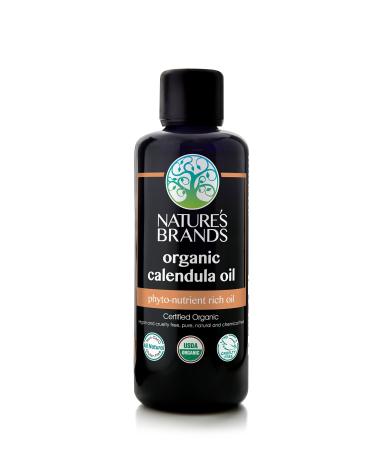 Nature's Brands Organic Calendula Carrier Oil by Herbal Choice Mari (3.4 Fl Oz Glass Bottle) - No Toxic Synthetic Chemicals 3.4 Fl Oz (Pack of 1)
