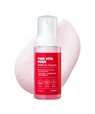 Omitted Pink Vitamin PDRN Serum - Bubble Texture Quick Mask & Elasticity and Makeup Booster Cream with Cica and Ceramide Korean Skin Care 3.04 fl. oz. (90ml)