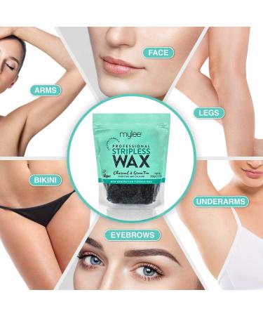 Mylee Professional Hard Wax Beads 500g - Stripless Depilatory Waxing Pellets - Gentle Hair Removal for Full Body, Face & Bikini Line - Charcoal & Green Tea - Buy Online on GoSupps.com