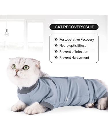 Cat Recovery Suit for Abdominal Wounds | Medium Blue+Grey - Buy Online on GoSupps.com