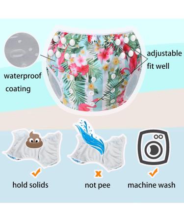 Mixidon Reusable Swimming Diaper for Babies | Adjustable Flamingo & Mermaid Swim Trunks | 0-3 Years - Buy Online on GoSupps.com