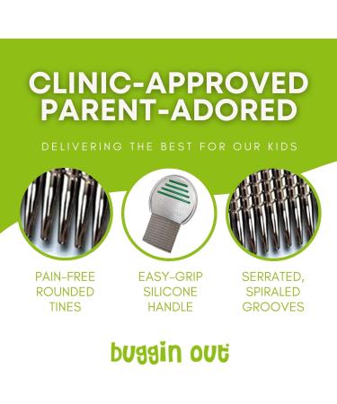 buggin out Pro Terminator Lice Comb | Stainless Steel | Perfect For Baby Fine or Thin Hair | 1-2 People - Buy Online on GoSupps.com