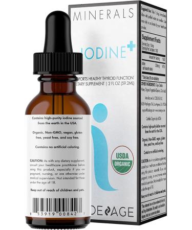 Codeage Organic Iodine Drops 250mcg - 1+ Year Supply - Nascent Liquid Iodine Supplement - Vegan - 2 fl oz - Buy Online on GoSupps.com