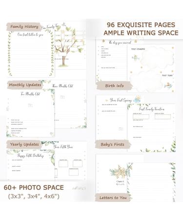 Creawoo Wooden Baby Memory Book Milestone Pregnancy Journal Book Baby's First 5 Years Record Book Diary for Expecting Mums Dads New Parents Baby Photo Album Scrapbook Baby Shower Keepsake Gift - Buy Online on GoSupps.com