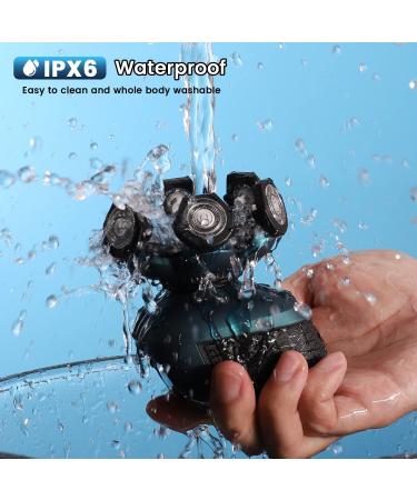 7D Head Shaver for Bald Men | Wyklaus 10-in-1 Electric Razor & Grooming Kit - Waterproof, LED Display, Anti-Pinch, Green - Buy Online on GoSupps.com