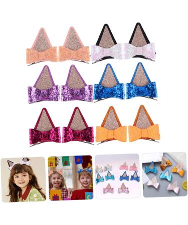 Toyvian 6 Pairs hair clips hair decoration cat ears hairpin bow hair clip girls hair barrette women hair accessories cartoon dog duckbill clip decorate issue card Miss fabric - Buy Online on GoSupps.com
