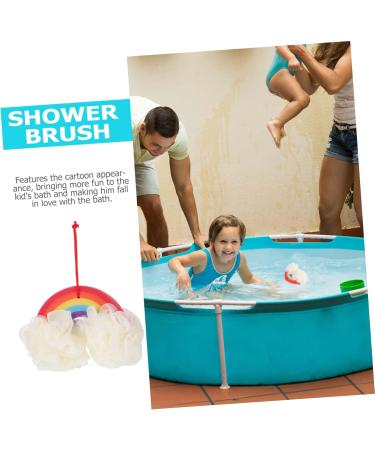 POPETPOP Rainbow Bath Ball & Foam Sponge Set - 2 Pcs Pearlescent Shower Scrubber & Loofah - Ideal for Baby Cleaning Supplies & Spa Experience - Buy Online on GoSupps.com
