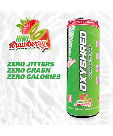 EHP Labs OxyShred Healthy Energy Drink - Zero Sugar Zero Carbs Kiwi Strawberry 12-Pack with Amino Acids & Green Tea Extract - Buy Online on GoSupps.com