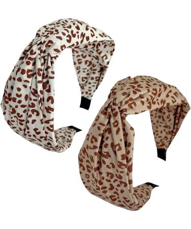 Wide Headband for Women Fabric Hair Band Alice Band Elastic ladies headbands Hair Accessories for Women and Girl (WidCoLeaopard) - Buy Online on GoSupps.com