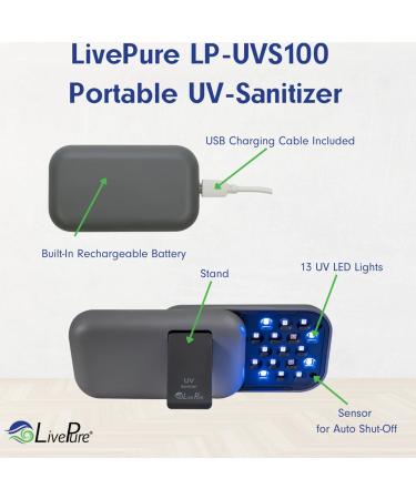 LivePure Handheld UV Light Sanitizer | Portable Disinfecting UV Light for Home Car & More | Teal - Buy Online on GoSupps.com
