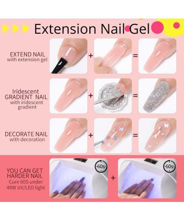 UR SUGAR Poly Extension Gel Nail Set - 6 Classic Colours - Nude Pink Black Silver Glitter Sequins - Long Lasting Poly Nail Gel Kit - Builder Gel Polish - Soak Off Acrylic - Gift Box for Women - Buy Online on GoSupps.com
