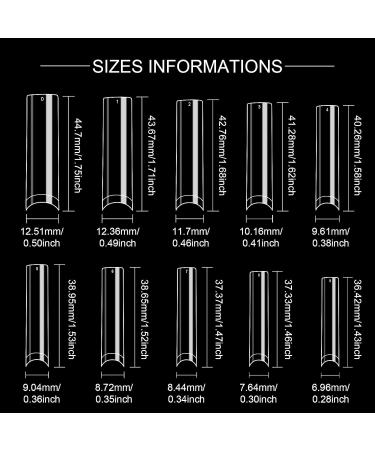 Savita 500 Extra Long Clear Nail Tips | No C-Curve Conical Quadratic | XXL Size for Salons & DIY Nail Art - Buy Online on GoSupps.com