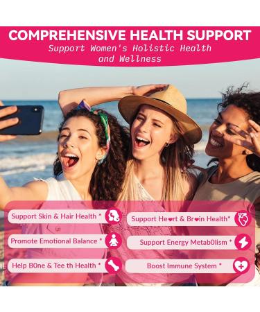 Organic Women's Multivitamin Gummies: Vegan Vitamin Supplement with Iron B12 D3 Biotin Magnesium Plus Ashwagandha for Hair Skin Health Boost Energy - Sugar Free Methylated Gummy(120Count) Peach 60 Count (Pack of 2) - Buy Online on GoSupps.com