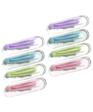 8PCS Contact Lens Remover Portable Contact Lenses Applicator with Tweezers and Storage Case Contact Lenses Applicator Tool Reusable Eye Contact Remover Tool for Daily Use Colorful.
