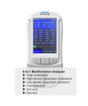 6-in-1 Lipid Analyzer: Total Cholesterol HDL LDL Triglycerides Uric Acid & Diabetes Test - 50 Test Strips for Home Use - Buy Online on GoSupps.com