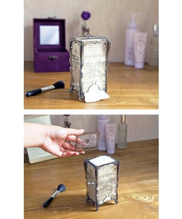 Milopon Wattepad Box - Acrylic Makeup Organizer with Lid for Cotton Pads - Stylish Coffee Storage Solution - Buy Online on GoSupps.com