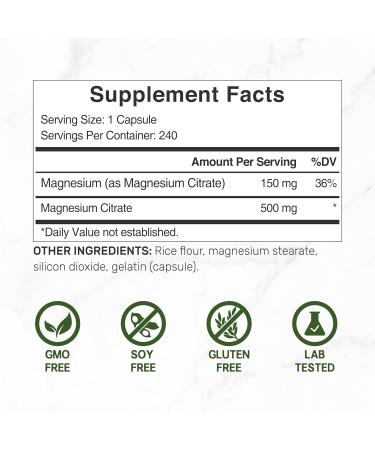 Magnesium Glycinate 500mg Veggie Capsules & Magnesium Citrate 500mg Bundle Easily Absorbed Chelated Mineral Highly Purified Elemental Form - Buy Online on GoSupps.com