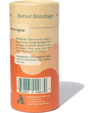 Better Bandage - Organic Bamboo Hypoallergenic & Eco-Friendly Adhesive Bandages - 25 Pack for Sensitive Skin - Buy Online on GoSupps.com