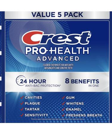 Crests Pro-Health Advanced Whitening + Intensive Clean Toothpaste 5.8 oz 5 Pack