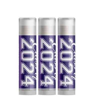 Class of 2024 Graduation Lip Balm - Purple - Set of Three