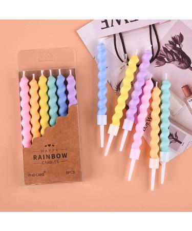 36-Count Rainbow Spiral Birthday Candles with Holders - Party Cake Candles - Buy Online on GoSupps.com