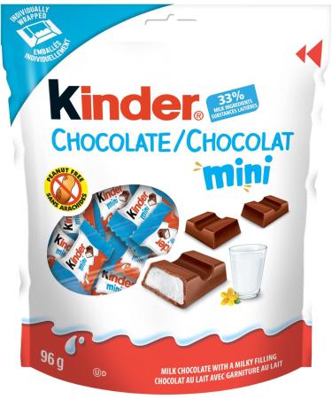 KINDER CHOCOLATE/CHOCOLAT Bar Mini Milk Chocolate Candy Bar with a Milky Filling 16 Individually Wrapped Milk Chocolates Per Bag (12 pack) Kinder Chocolate Mini 12 bags (16 pieces each) - Buy Online on GoSupps.com