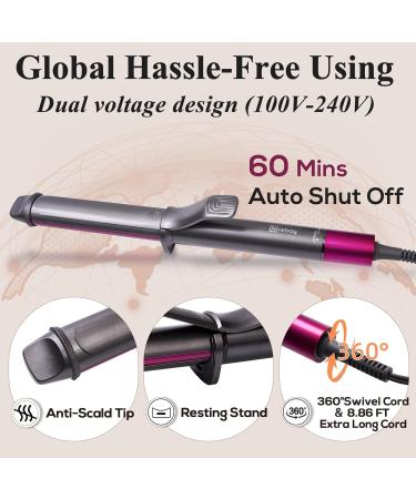 Hair Curling Iron Wand 1-1/4-Inch - 5.2" Long Barrel for Fast Curling Dual Voltage Ceramic Coating - Buy Online on GoSupps.com