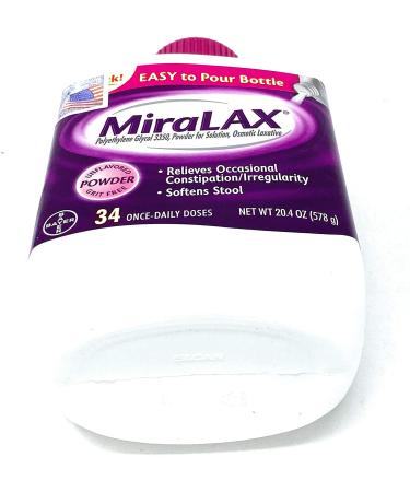 MiraLAX Powder Laxative 20.4oz - 34 Doses | Gentle Relief for Constipation - Buy Online on GoSupps.com
