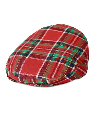 mintgreen Baby Flat Cap Vintage Drivers Hat with Lining Breathable and Soft Age 0-8 Years 4-5 Years Red Plaid