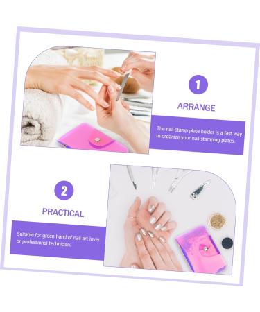Ipetboom Nail Art Card Holder Nail Art Plates Organizer Nail Art Stamp Organizer Nail Stamping Bag Nail Art Stamp Bag Stamping Plates Storage Bag Nail Art Pouch As Printing Plate Rectangle 19x14.5cm Pink - Buy Online on GoSupps.com