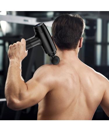 Deep Tissue Massage Gun for Athletes - 30 Speeds, 10 Heads, Portable Electric Massager for Neck & Back - Black - Buy Online on GoSupps.com