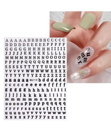 JMEOWIO Glitter Letter Nail Art Stickers - 8 Sheets Self-Adhesive Alphabet Decals for Unique Nail Designs - Buy Online on GoSupps.com