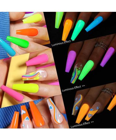 UR SUGAR Glow in the Dark Gel Nail Polish Set - Neon Fluorescent Colors for Party Nails | Soak Off UV Kit - Buy Online on GoSupps.com