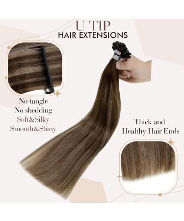 Buy Hetto Real Hair Extensions - Balayage Bondings Remy Hair in Dark Brown & Ash Blonde #4/18/4 - 40cm 50g 16 Inch - Buy Online on GoSupps.com