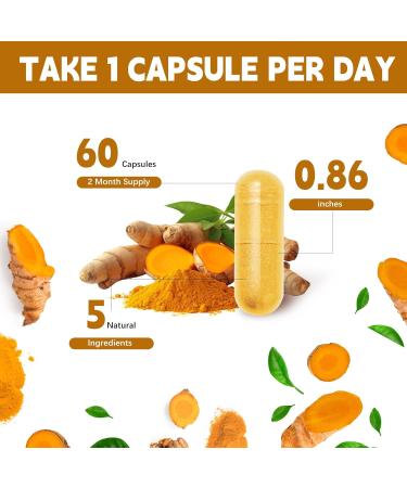 Turmeric Curcumin Supplement with Black Pepper & Bioactive Botanicals Turmeric Ginger Berberine Ceylon Cinnamon Premium Supplement for Daily Wellness Support 60 Capsules 60 Count (Pack of 1) - Buy Online on GoSupps.com