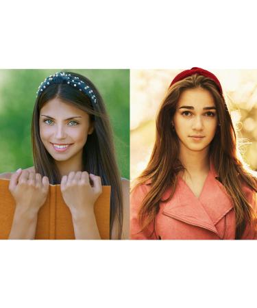 9-Piece Pearl Velvet Knot Headband Set for Women | Vintage Twisted Hair Accessories - Buy Online on GoSupps.com