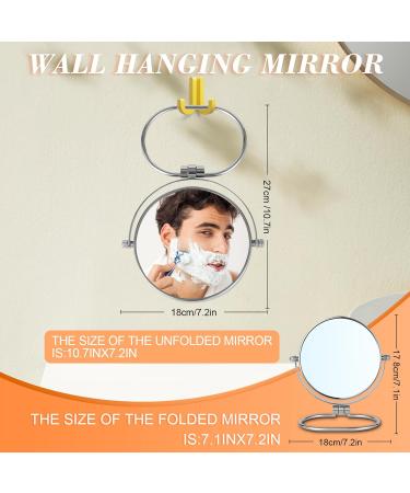 AumVum Travel Mirror Folding 10X Magnifying 6" Compact Double-Sided Makeup Vanity Mirror Portable Handheld & Wall Hanging for Shaving Bathroom and Desktop Use No Light - Buy Online on GoSupps.com