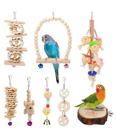 Vegena bird toys 8 Set Birds Wood ladder toys with landing site bird cage Accessories for budgies papals gray parrot nymphensittiche finchen kakadus parasher aras multi -colored (8er) - Buy Online on GoSupps.com