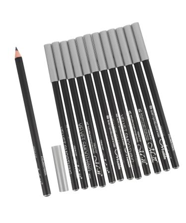 FOMIYES Lot de 12 Crayons Eyeliner Noirs Imperm ables Bois Naturel Maquillage Yeux Pr cis et Longue Tenue Stylo Contour des Yeux Facile Utiliser pour Usage Quotidien et Professionnel