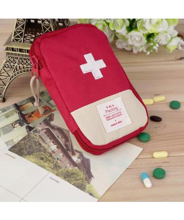 Buy Mini First Aid Bag - Portable Empty Medication Storage Bag - Red Medicine Organizer - Buy Online on GoSupps.com