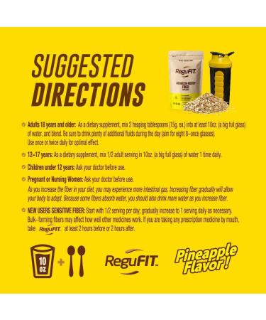 ReguFIT Metabolism Booster Supplement Powder - High Fiber Detox for Digestive Health - Non-GMO Pineapple Flavor - 30 Servings (1 lb) - Buy Online on GoSupps.com