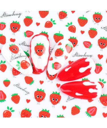 3Pcs Summer Fruit Nail Stickers - Lemon, Strawberry, Pineapple & Avocado | 3D Adhesive Sliders for Colorful Nail Art Decals - Buy Online on GoSupps.com