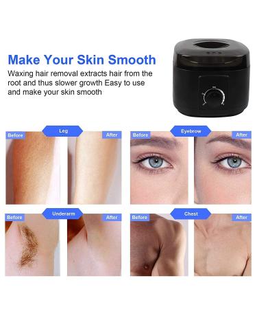 Wax Warmer for Hair Removal - Wax Melt Warmer with Wax Pot for Full Body, Face, and Bikini Area - Paraffin Wax Machine for Home Waxing - Suitable for Women and Men - Black - Buy Online on GoSupps.com