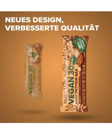 IronMaxx Vegan 30 High Protein 24 Bars 35g Almond Cookie - Buy Online on GoSupps.com