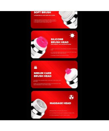 RIYAN 4 in 1 Cleansing Brush Exfoliating Cleaner Brush with 4 Brush for Exfoliating Massaging Remove Blackhead - Buy Online on GoSupps.com