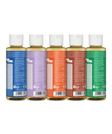 Dr. Bronner's 4oz Pure-Castile Liquid Soap Variety Pack - Peppermint Lavender Tea Tree Eucalyptus Almond - Organic Oils - 18-in-1 Uses - Buy Online on GoSupps.com